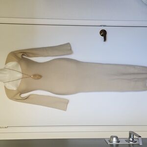 Long-Sleeved Ribbed Knit, Body-con Sweater Dress